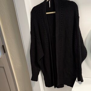 Free People Midnight Black Open Cardigan